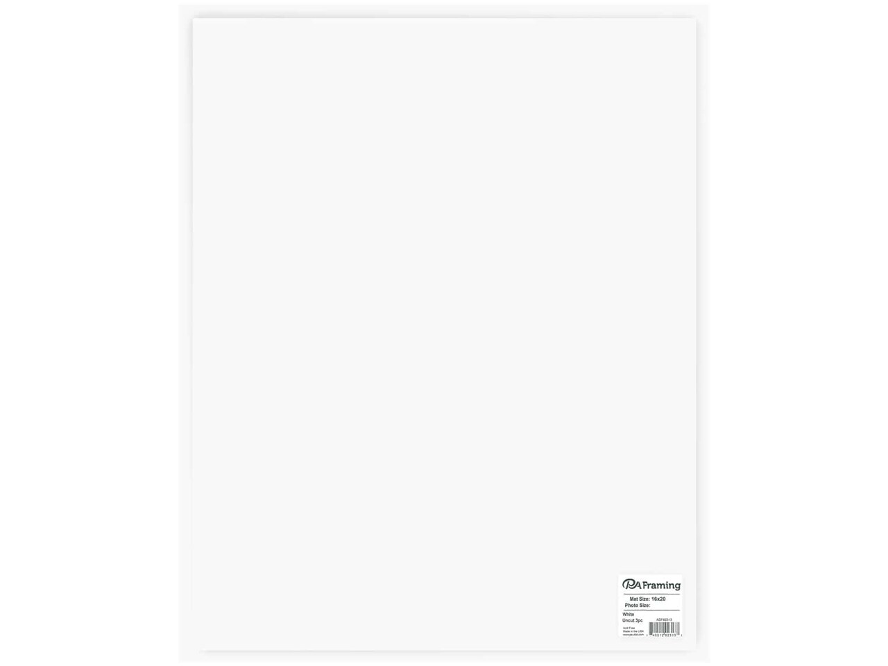 PA Framing Photo Mat Board Uncut 16 x 20 in. White Core White 3 pc.